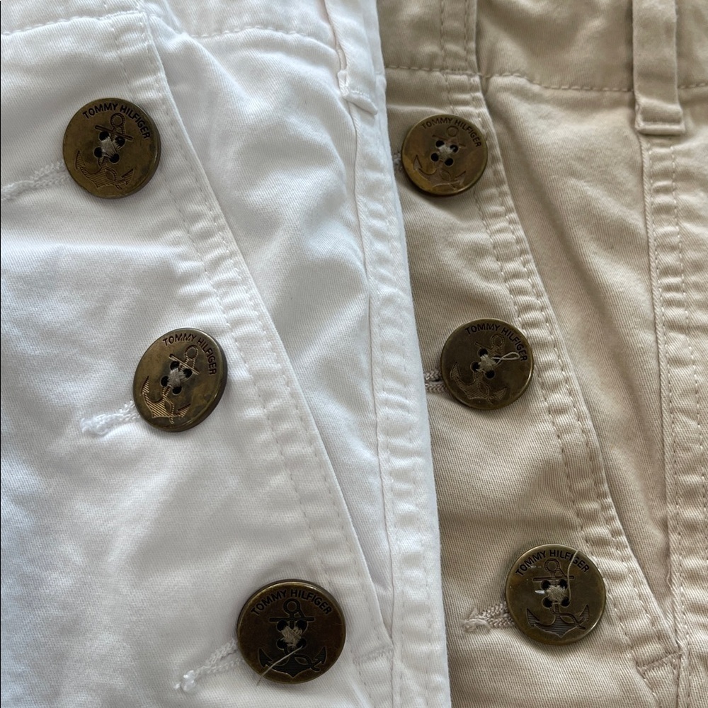 2 Tommy Hilfiger Capri pants size 4 white and khaki tan - Picture 9 of 16
